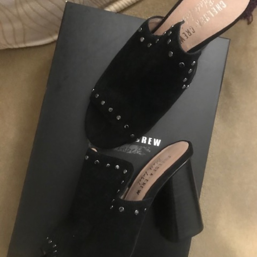 Black Suede Mule 3" heel Size US 7